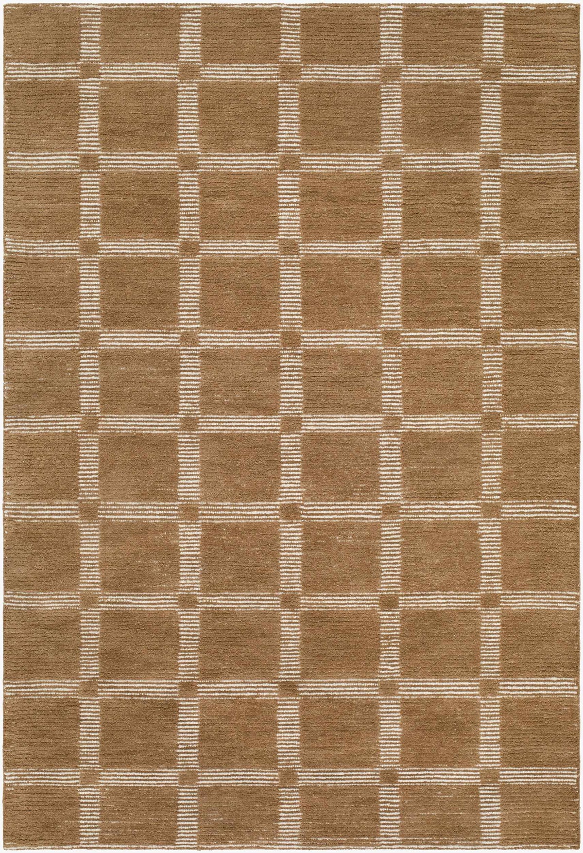 Rofoki Brown Modern Minimalist Handmade Area Rug