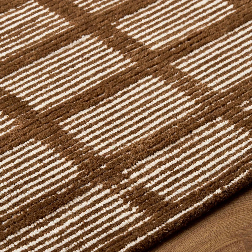 Pumoma Brown Modern Minimalist Handmade Area Rug